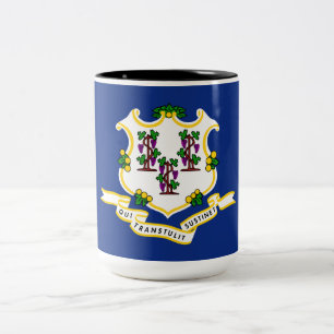 Caneca De Café Em Dois Tons Estado de bandeira do Connecticut