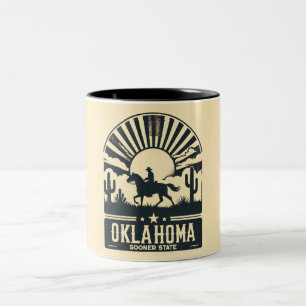 Caneca De Café Em Dois Tons Estado de Oklahoma mais cedo