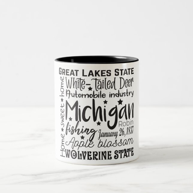 Caneca De Café Em Dois Tons Estado/Michigan (Centro)
