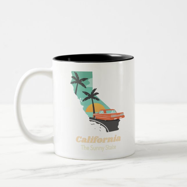 Caneca De Café Em Dois Tons Estado Sunny da Califórnia (Esquerda)