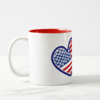 Caneca De Café Em Dois Tons Estados Unidos e Colorado Flag Hearts