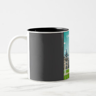 Caneca De Café Em Dois Tons Estadual norte-americano Vintage Retro Trav minimo