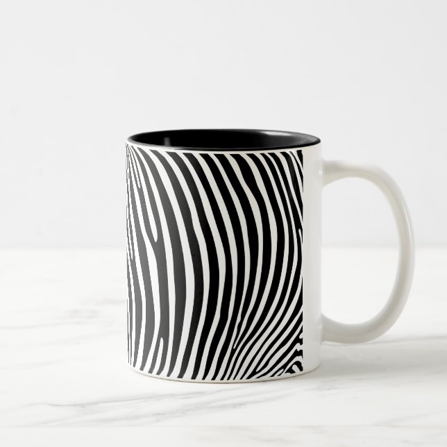 Caneca De Café Em Dois Tons Estampa de Zebra (Direita)