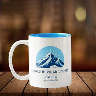 Caneca De Café Em Dois Tons Estância de esqui Dodge Ridge Mountain Califórnia