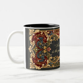 Caneca De Café Em Dois Tons Estandarte do Dia das Mães Luxuoso Rosemaling - Vi