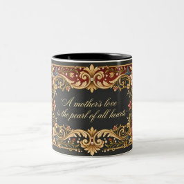 Caneca De Café Em Dois Tons Estandarte do Dia das Mães Luxuoso Rosemaling - Vi
