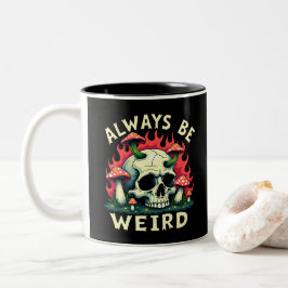 Caneca De Café Em Dois Tons Estar Sempre Estranho Psicodel Retro Cogumelo