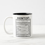 Caneca De Café Em Dois Tons Estatísticas de Fatos Nutricionais Dentistas Funny<br><div class="desc">Este é o presente perfeito para usar todos os dias no escritório ou em casa. Impressão é apresentado em ambos os lados. Detalhes e valores de porcentagem podem ser editados para sua preferência pessoal.</div>