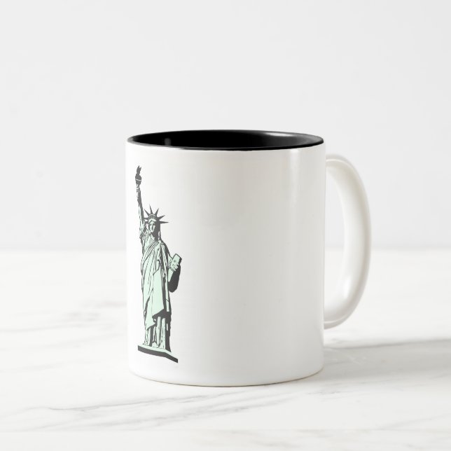 Caneca De Café Em Dois Tons Estátua da Liberty Mug (Frente Esquerda)