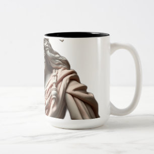 Caneca De Café Em Dois Tons Estátua do Guerreiro Clássico Pastel