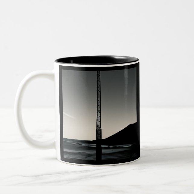 Caneca De Café Em Dois Tons Estávamos aqui, caneca preta de dois tons (Esquerda)