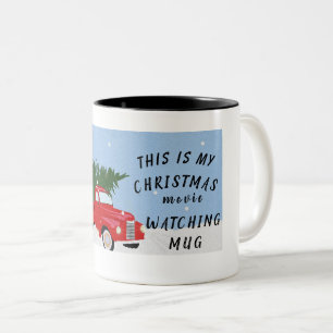 Caneca De Café Em Dois Tons Este é meu filme de Natal assistindo Mug