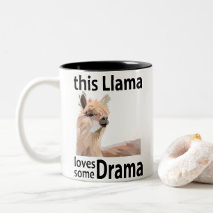 Caneca De Café Em Dois Tons Este Llama Ama Algum Drama Engraçado Llama