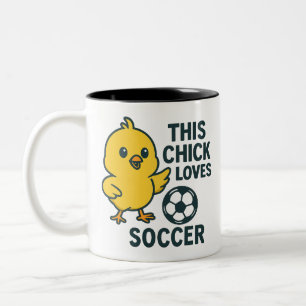 Caneca De Café Em Dois Tons Este Pintinho Adora Futebol