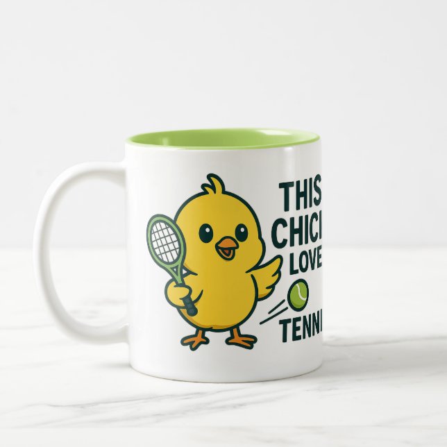 Caneca De Café Em Dois Tons Este Pintinho ama Tênis (Esquerda)