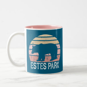 Caneca De Café Em Dois Tons Estes Park Colorado Urso Retro
