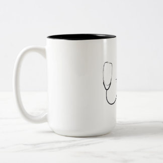 Caneca De Café Em Dois Tons Estetoscópio com Nome de Médico Personalizado Dese