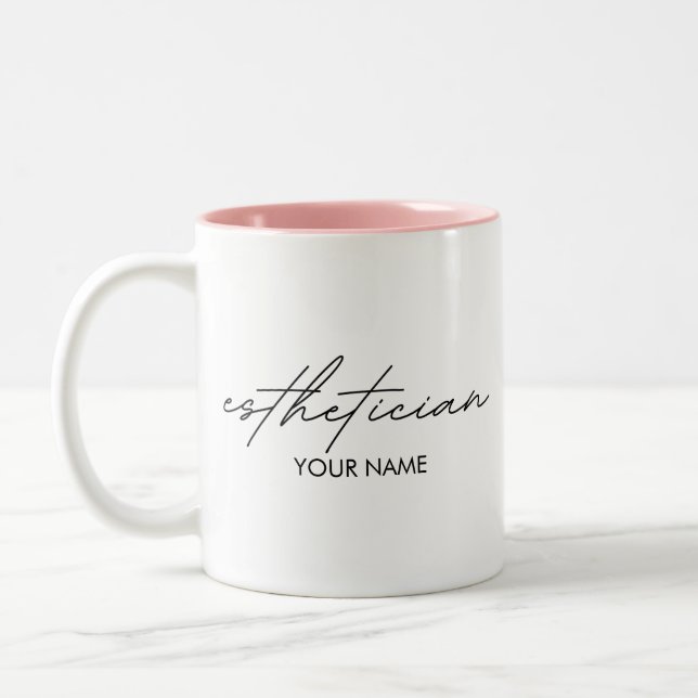 Caneca De Café Em Dois Tons Esthetician Notebook - Personalized Gift (Esquerda)