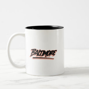 Caneca De Café Em Dois Tons Estilo de Grafite Baltimore