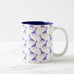 Caneca De Café Em Dois Tons Estilo de Hippie Roxo Girafa