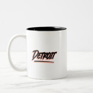 Caneca De Café Em Dois Tons Estilo do Grafite Detroit
