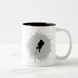 Caneca De Café Em Dois Tons Estilo do Scribble do hóquei