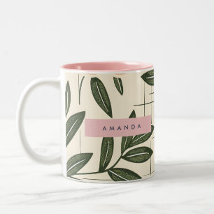 Caneca De Café Em Dois Tons Estilo Flor de Laranja Retro Personalizado