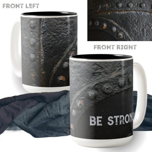 Caneca De Café Em Dois Tons Estilo industrial de metal negro (Criador carregado)