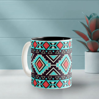 Caneca De Café Em Dois Tons Estilo Moderno do Sudoeste