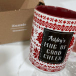 Caneca De Café Em Dois Tons Estilo Nórdico Vidro Personalizado Dois-Para<br><div class="desc">Personalize este suéter de Natal com uma caneca grande com o seu nome e bebida de férias à escolha e mantenha a alegria a fluir durante todo o inverno.</div>