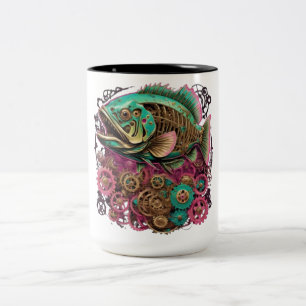 Caneca De Café Em Dois Tons Estilo Steampunk Peixe Café