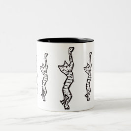 Caneca De Café Em Dois Tons Estiramento do gato!
