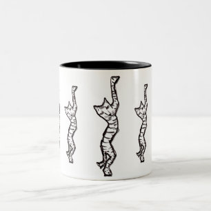 Caneca De Café Em Dois Tons Estiramento do gato!