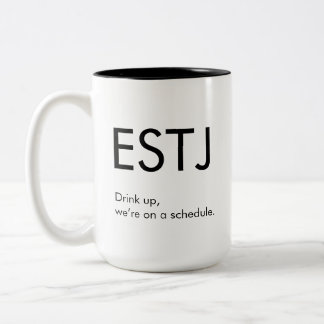 Caneca De Café Em Dois Tons ESTJ em horário Mug Gift
