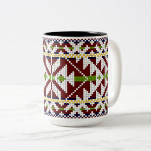 Caneca De Café Em Dois Tons Estoniano Kolga-Jaani National Belt Pattern