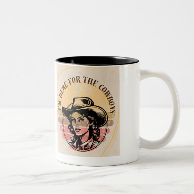 Caneca De Café Em Dois Tons Estou aqui para o Cowboys Mug *NO LOGO* (Direita)