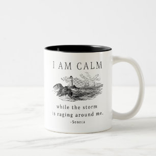 Caneca De Café Em Dois Tons Estou Calma Enquanto A Tempestade Está A Gritar À
