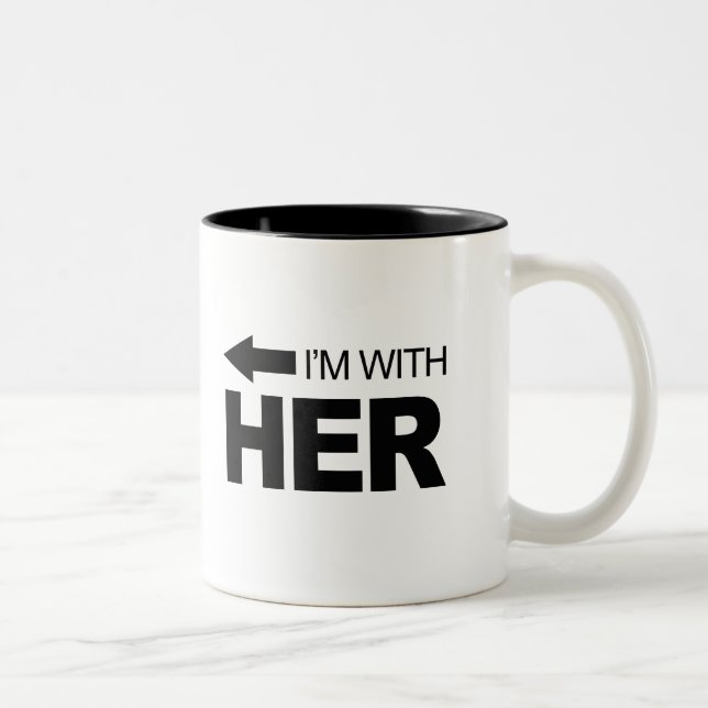 Caneca De Café Em Dois Tons Estou com ela (esquerda) (Direita)