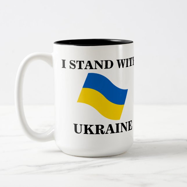 CANECA DE CAFÉ EM DOIS TONS ESTOU COM UCRÂNIA CAFÉ MUG (Esquerda)