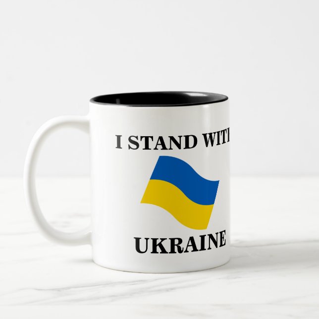 CANECA DE CAFÉ EM DOIS TONS ESTOU COM UCRÂNIA CAFÉ MUG (Esquerda)
