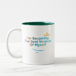 Caneca De Café Em Dois Tons Estou me tornando a melhor versão de mim mesmo