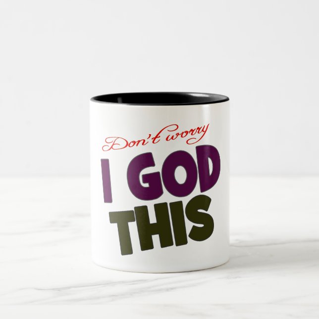 Caneca De Café Em Dois Tons Estou nas mãos de Deus (Centro)