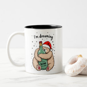 Caneca De Café Em Dois Tons Estou sonhando com um Natal de vinho