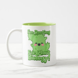 Caneca De Café Em Dois Tons Estou torcendo por biologia vegetal! Cute Cactus P