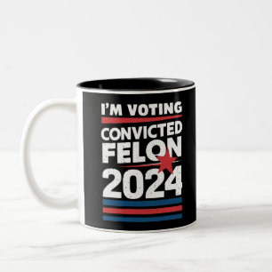 Caneca De Café Em Dois Tons Estou Votando No Condenado Criminoso Pró Trump 202
