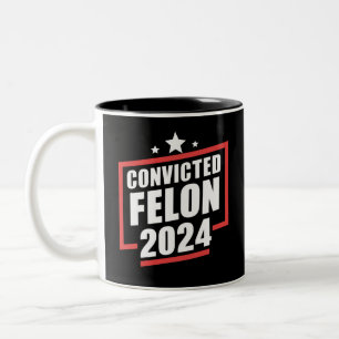 Caneca De Café Em Dois Tons Estou votando no Criminoso Condenado Trump 2024