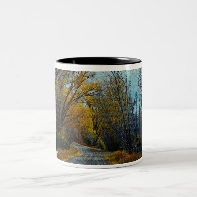 Caneca De Café Em Dois Tons Estrada da montanha rochosa (Centro)