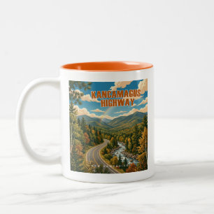 Caneca De Café Em Dois Tons Estrada Kancamagus New Hampshire Arco-íris