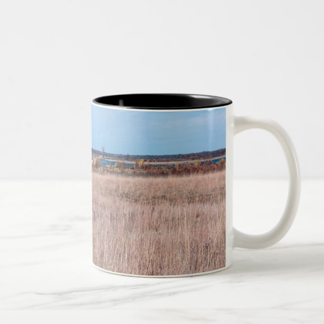 Caneca De Café Em Dois Tons estrada prairie no refúgio necedah (Direita)