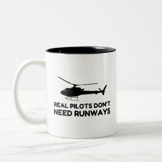 Caneca De Café Em Dois Tons ESTRADAS DO PILOTO DO Helicóptero